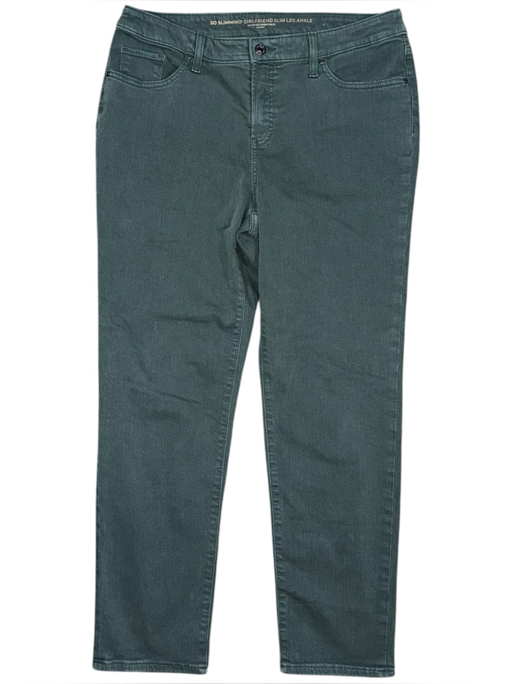 Chicos So Slimming Girlfriend Slim Ankle Jeans Green Size 12 / Chico’s 2 Stretch
